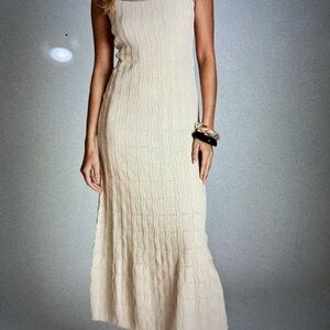 English Factory Cream Cable Knit Maxi Dress